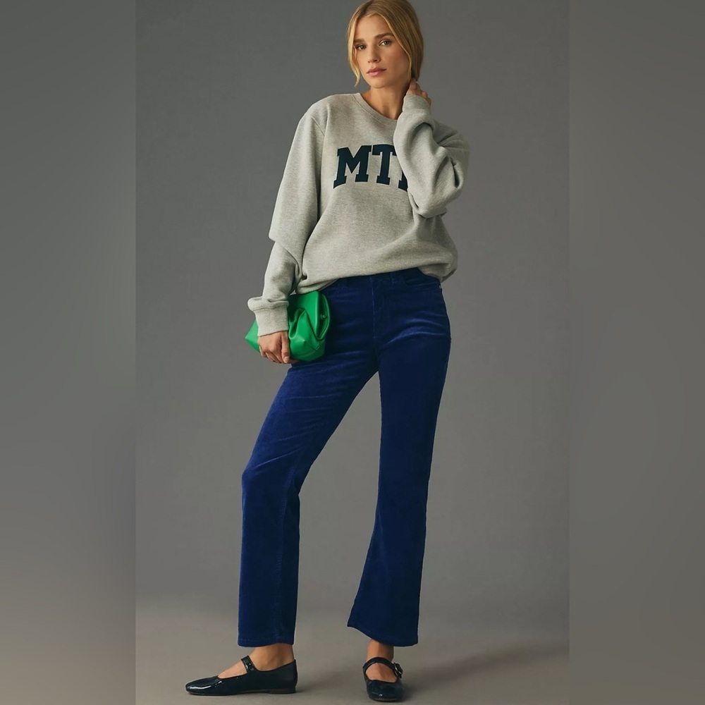 NWT‎ Pilcro The Yaya Mid-Rise Corduroy Crop Flare Jeans, Size 26